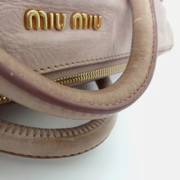 AUTHENTIC MIU MIU 197 2-WAY LOGO HARDWARE HANDBAG - Picture 8 of 11